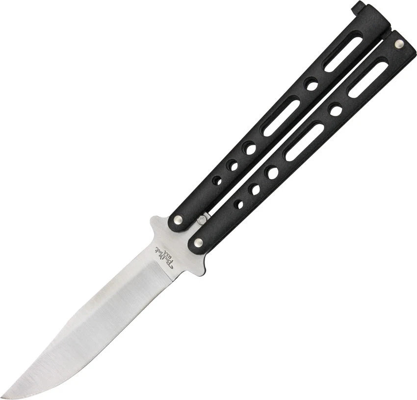 Benchmark 9" Black Stainless Balisong Knife 004 1 Benchmark 9" Black Stainless Balisong Knife 004
