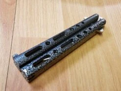 Benchmark Balisong 9" Black Silver Stainless Folding Knife 005 -Elite Knives Shop 005c ab247775 4aae 4ad3 83e6 f6625918977b