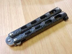 Benchmark 7.5" Black And Silver Butterfly Knife Flipping - 008 9 Benchmark 7.5" Black And Silver Butterfly Knife Flipping - 008 -Elite Knives Shop 008