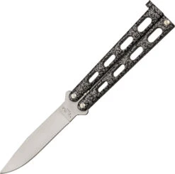 Benchmark 7.5" Black And Silver Butterfly Knife Flipping - 008 8 Benchmark 7.5" Black And Silver Butterfly Knife Flipping - 008 -Elite Knives Shop 008 a745ab17 3e8c 4677 84d1 ec811e5278aa