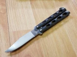 Benchmark 7.5" Black And Silver Butterfly Knife Flipping - 008 10 Benchmark 7.5" Black And Silver Butterfly Knife Flipping - 008 -Elite Knives Shop 008b
