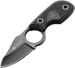 Kizlyar Amigo X Fixed TiNi D2 Tool Steel Blade Black G10 Handle Neck Knife 0091