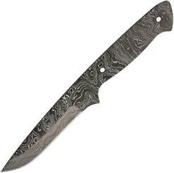Alabama Damascus Steel Black Full Tang 9" Fixed Blade Knife Blank S053