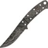 Alabama Damascus Steel Full Tang 6.25" Black Fixed Blade Knife Blank S076