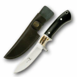 Elk Ridge 8 3/8" Stag Fixed Blade Hunting Knife W/ Leather Sheath 087 -Elite Knives Shop 087a