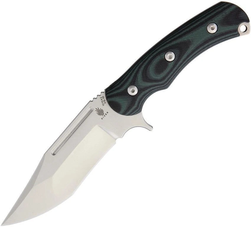 KIZER Super Bad Fixed Blade Bowie Knife W/ Black & Green G-10 Handle 1015A2 1 KIZER Super Bad Fixed Blade Bowie Knife W/ Black & Green G-10 Handle 1015A2