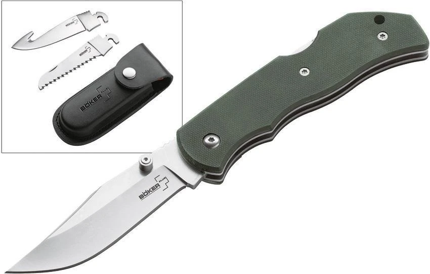 Boker Plus Optima Hunting Interchangeable Blade Green G10 Folding Knife - P01BO109 2 Boker Plus Optima Hunting Interchangeable Blade Green G10 Folding Knife - P01BO109 - Image 2