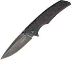Kershaw Halogen Carbon Fiber Linerlock Black A/O Blade Folding Knife 1336BW
