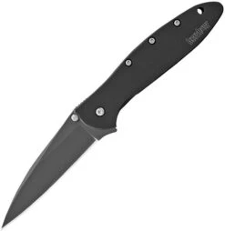 Kershaw Leek Framelock A/O Assisted Black Tungsten 14C28N Folding Knife 1660CKTX -Elite Knives Shop 14C28N