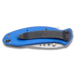 Kershaw Scallion Linerlock A/O Recurve Blade Blue Handle Folding Knife 1620NB -Elite Knives Shop 1620nb 1