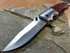 Elk Ridge Spring Assisted Folding Pocket Knife Brown Wood Satin - A165nw -Elite Knives Shop 165e 81f50b99 f0c5 42b1 aa3e c70945b5ce3d