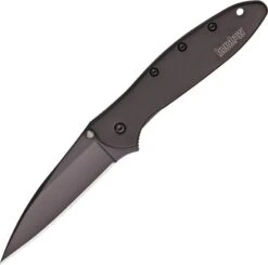 Kershaw Leek Linerlock A/O Drop Pt Black Blade & Handle Folding Knife 1660BRN