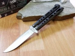 Bear & Son 9" Black And Silver Handle Butterfly Folding Knife - Flipping - 117s -Elite Knives Shop 17 f927cbeb 60b4 4418 8f65 507a95da2486