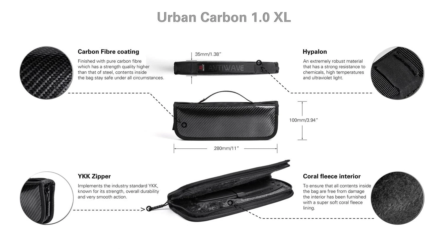 Real Steel Urban Carbon 1.0 XL EDC Pure Carbon Fiber Black Knife Bag RS032 2 Real Steel Urban Carbon 1.0 XL EDC Pure Carbon Fiber Black Knife Bag RS032 - Image 2