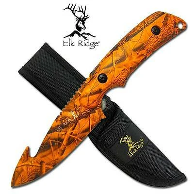 Elk Ridge Guthook Hunter Orange Camo Skinner Knife - 116OC 2 Elk Ridge Guthook Hunter Orange Camo Skinner Knife - 116OC - Image 2