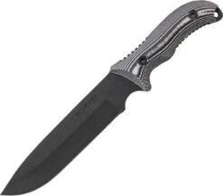 Schrade Fixed Blade Gray Black Micarta Full Tang Knife W/ Sharpener F37M -Elite Knives Shop 1 d50beb34 76b8 4a4e b81b dd4ecd21a640