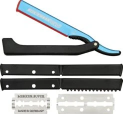 Dovo Shavette Straight Folding Razor W/ Extra Black Blade Inserts 2010140