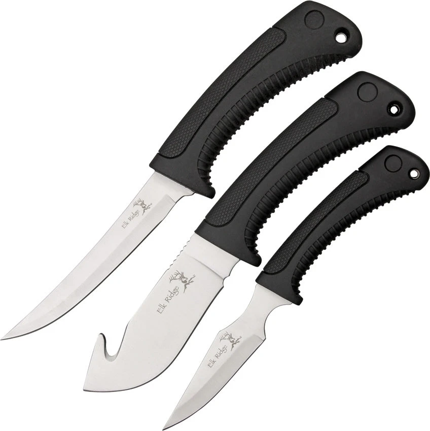 Elk Ridge 3 PC Outdoor Knife Set (Skinner Guthook Filet Caping) 261 1 Elk Ridge 3 PC Outdoor Knife Set (Skinner Guthook Filet Caping) 261