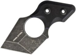 Real Steel Midnight Black Cat 4" G10 Fixed Blackwash Tanto Neck Knife 3121A