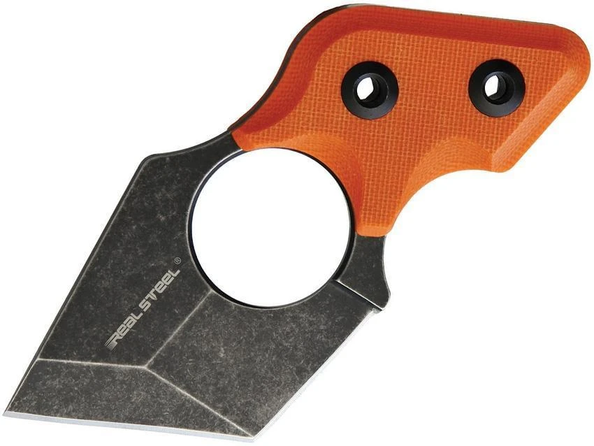 Real Steel Black Cat Orange G10 4" Fixed Tanto Blackwash Neck Knife 3123 1 Real Steel Black Cat Orange G10 4" Fixed Tanto Blackwash Neck Knife 3123