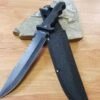 13.5" Bowie Hunting Black Knife With Sawback And Sheath - 4824