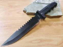 13.5" Bowie Hunting Black Knife With Sawback And Sheath - 4824 5 13.5" Bowie Hunting Black Knife With Sawback And Sheath - 4824 -Elite Knives Shop 4824b
