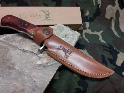 Elk Ridge 9.5" Fixed Blade Hunter Knife W/ Cocobolo Wood - 085 7 Elk Ridge 9.5" Fixed Blade Hunter Knife W/ Cocobolo Wood - 085 - Image 7