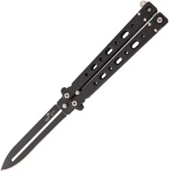 Bear & Son Bear Song IV Black 1095 Carbon Steel Aluminum Handle Balisong Knife B500AIBKB