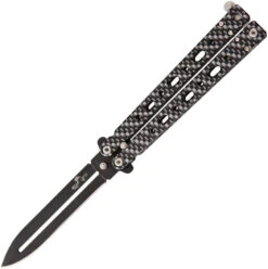 Bear & Son Bear Song IV Carbon Fiber Coated Aluminum Handles 1095 Carbon Steel Black Balisong CB500AICFB