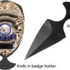 5.11 Tactical Shield Badge Holder One Piece Stainless Black Push Dagger Blade Knife 51077