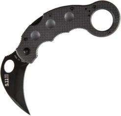 5.11 Tactical Karambit Lockback Stainless Black Folding Blade Finger Ring Knife 51105