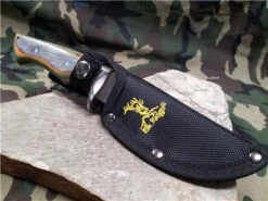 Elk Ridge Fixed Knife 8.4" Overall Plain Multi Color Wood Handle Hunting - 545gw -Elite Knives Shop 545gw3