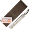 Dovo Shavette Barber Straight Shaving Razor W/ Brown Leather Case 577056