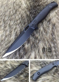 WE KNIFE 8" Fixed Black Carbon Fiber Hunting Knife Plain S35VN With Kydex Sheath - 607a -Elite Knives Shop 607a1