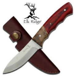 Elk Ridge Fixed Blade 8.5" Knife W/ Burlwood & Pakka Handle 130