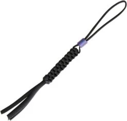 WE KNIFE Co Black Paracord Knife Lanyard W/ Purple Anodized Titanium Bead A01B
