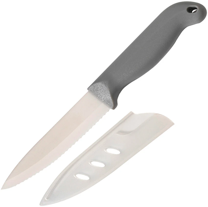 Smith's Sharpeners Lawaia Fixed Blade Knife Gray TPE Serrated Ceramic 51217 1 Smith's Sharpeners Lawaia Fixed Blade Knife Gray TPE Serrated Ceramic 51217
