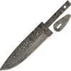 Alabama Damascus Steel Black 7.5" Fixed Drop Pt Knife Blade Blank & Guard S074