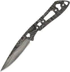 Alabama Damascus Steel Heart Cutout Full Tang Fixed Blade Knife Blank S094