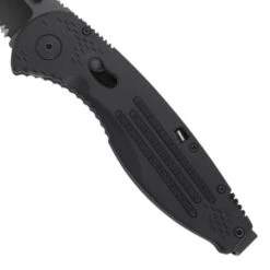 SOG Aegis A/O TiNi Tanto AUS-8 Piston Lock Serrated Folding Black Knife AE04BX -Elite Knives Shop AE04BX 2