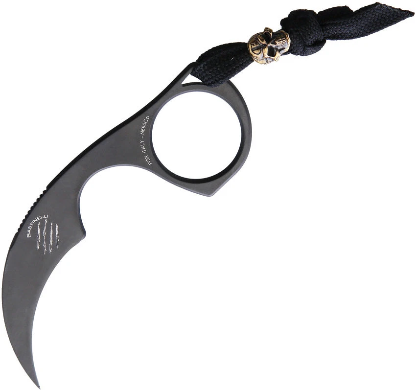 Bastinelli Creations Diagnostic Black N690Co Fixed Blade Karambit Knife 05Z 1 Bastinelli Creations Diagnostic Black N690Co Fixed Blade Karambit Knife 05Z