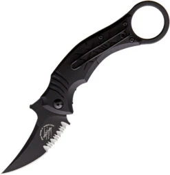 Bastinelli Creations Mako Linerlock Serrated D2 Karambit Folding Knife 18s