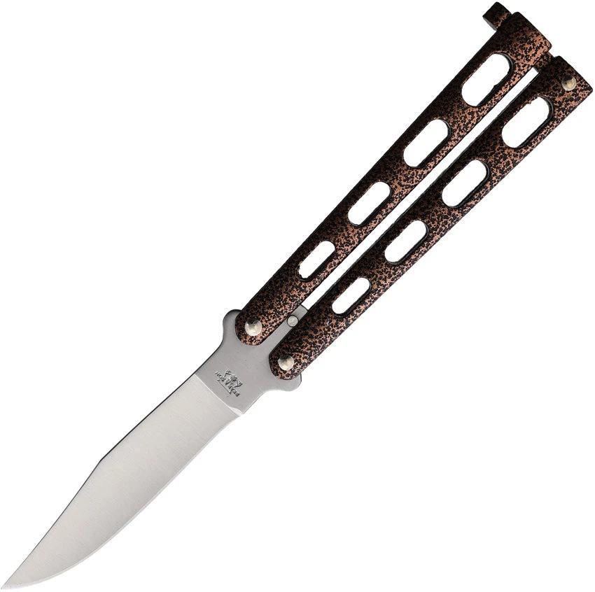 Bear & Son Butterfly Copper Vein Stainless Clip Point Balisong Butterfly Knife 113CV 1 Bear & Son Butterfly Copper Vein Stainless Clip Point Balisong Butterfly Knife 113CV