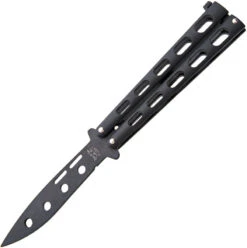 Bear & Son Butterfly Black Powder Coat Balisong Knife 115btr