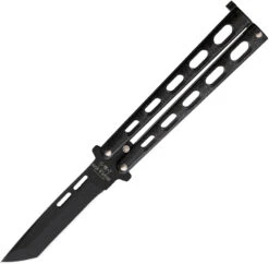 Bear & Son Balisong Black Galaxy 1095HC Steel Tanto Butterfly Knife 115TANGX