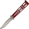 Bear & Son Butterfly Red Stonewash Knife (Balisong) 117rdsw