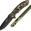 Bear Edge 2pc Green Framelock Pocket Knife Edgemate Sharpener Combo Set 71824