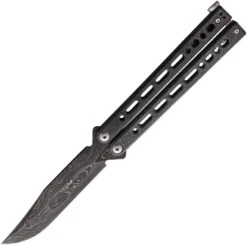 Bear Ops Bear Song VIII Balisong Black Galaxy Damascus Butterfly Knife B800GXLD