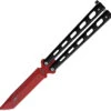 Bear & Son Widow Series Balisong Black 440 Stainless Tanto Butterfly Knife W114AB