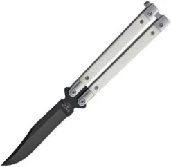 Bear And Son White Smooth Bone Handle Balisong (buttterfly) Knife Wsb17